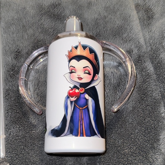 Other - White Decorative Snow Queen Sippy Cup with Clear Handles